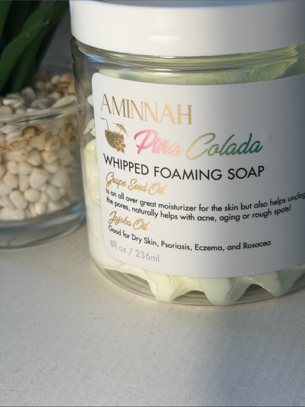 Aminnah Pina Colada whipped Foaming Soap
8 oz